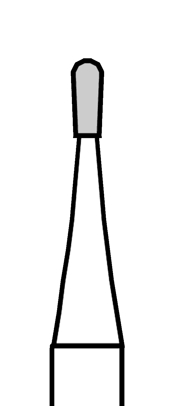 Tvrdokovový vrtáček, hruška, do modrého kolénka, Ø 1,2 mm