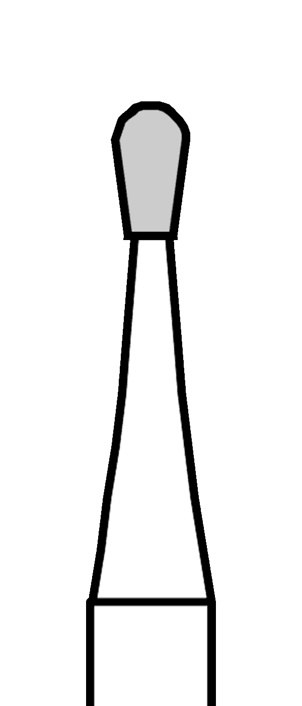 Tvrdokovový vrtáček, hruška, do červeného kolénka, Ø 1,6 mm