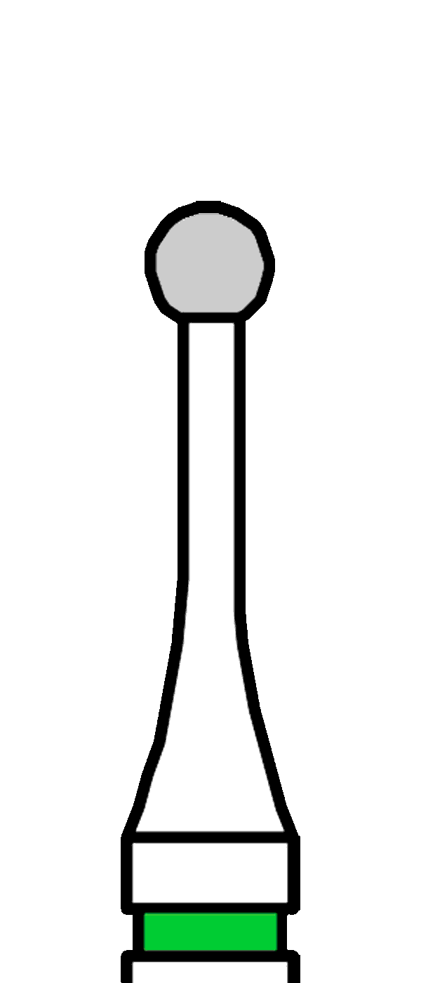 Růžicový vrtáček, kulička, úzký krček, do modrého kolénka, Ø 1,6 mm