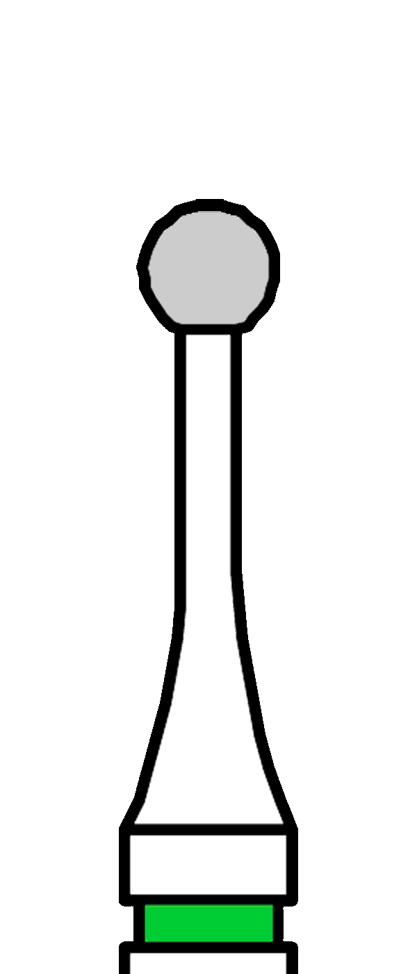 Růžicový vrtáček, kulička, úzký krček, do modrého kolénka, Ø 1,8 mm