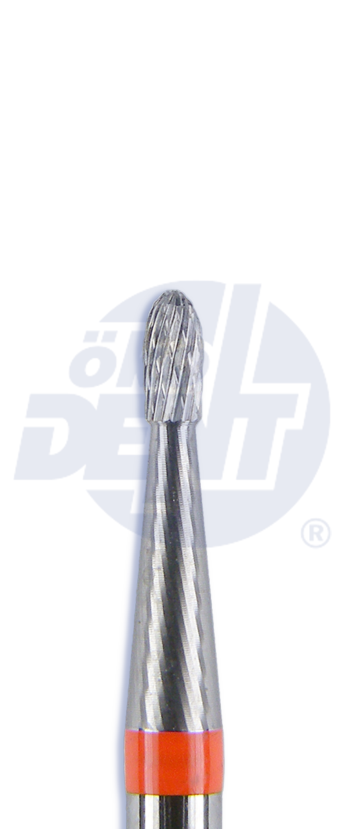 Jemná tvrdokovová fréza s křížovým břitem, vajíčko, do mikromotoru, Ø 1,4 mm