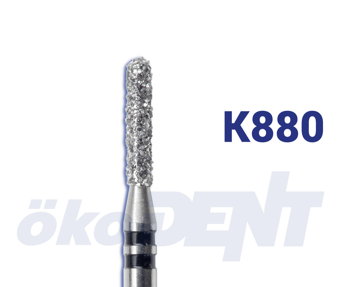 Diamantový rozřezávač korunek, černý válec, oblý (L = 6 mm), do červeného kolénka, velmi hrubá zrnitost, Ø 1,2 mm