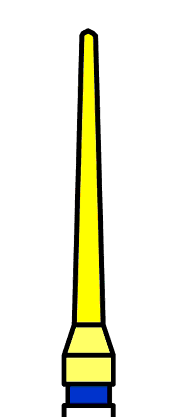 SUPRA diamant, zelený kónus, oblý (L = 10 mm), do červeného kolénka, hrubá zrnitost