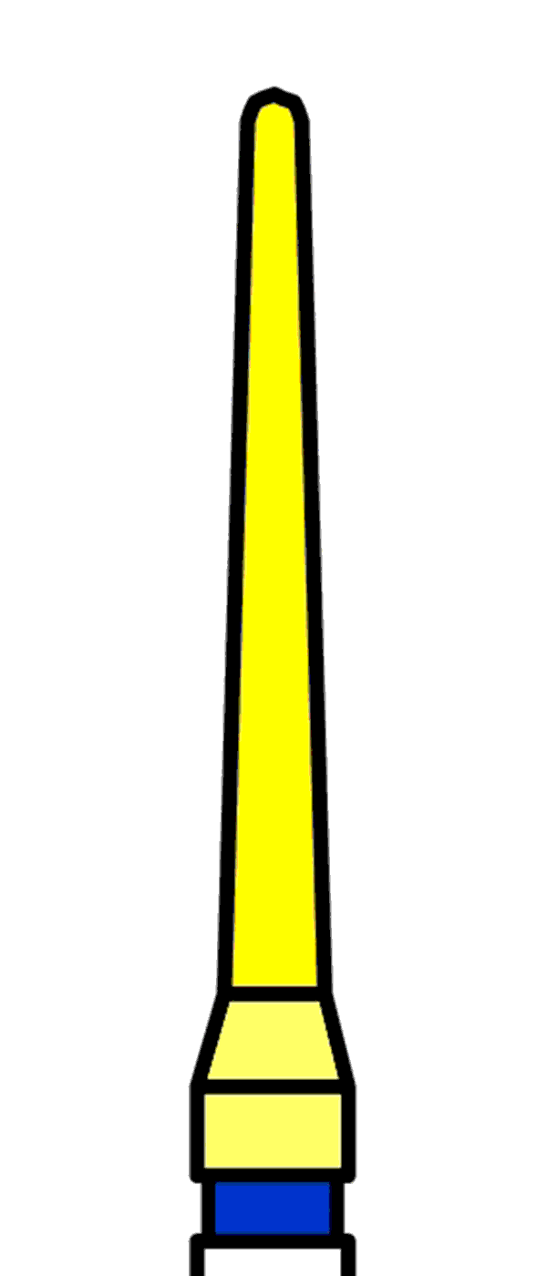SUPRA diamant, zelený kónus, oblý (L = 10 mm), do červeného kolénka, hrubá zrnitost