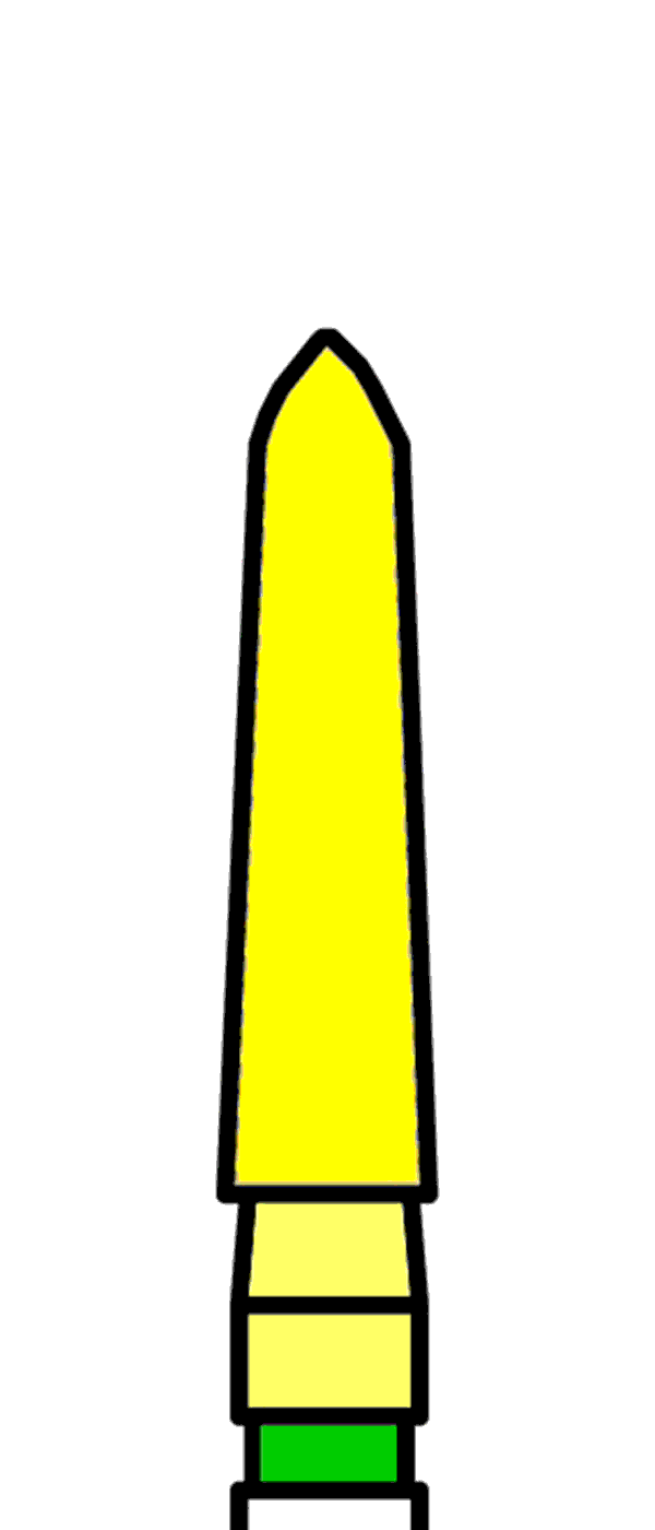SUPRA diamant, červené torpédo, kónické (L = 8 mm), do červeného kolénka, jemná zrnitost