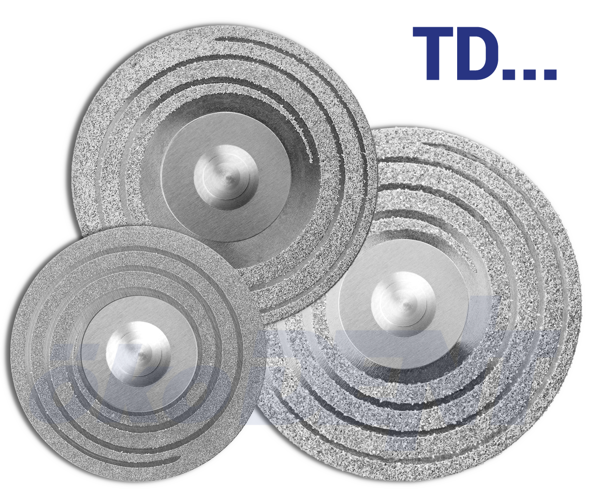 Modrý TURBO diamantový disk, do mikromotoru, střední zrnitost