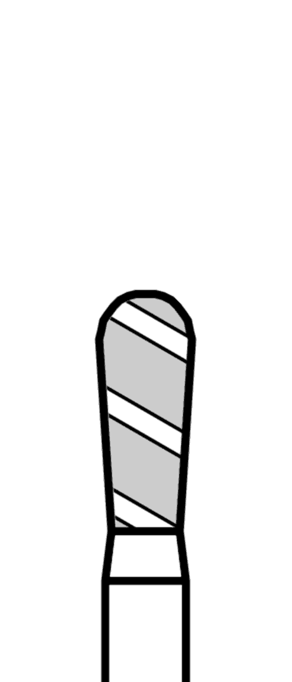 TURBO diamant, zelená hruška, dlouhá, do červeného kolénka, hrubá zrnitost, Ø 2,1 mm