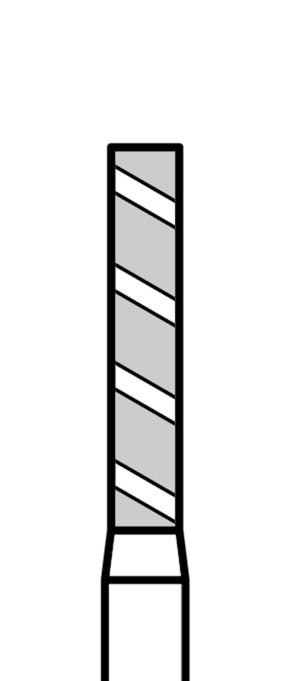 TURBO diamant, černý válec (L = 8 mm), do červeného kolénka, velmi hrubá zrnitost, Ø 1,6 mm