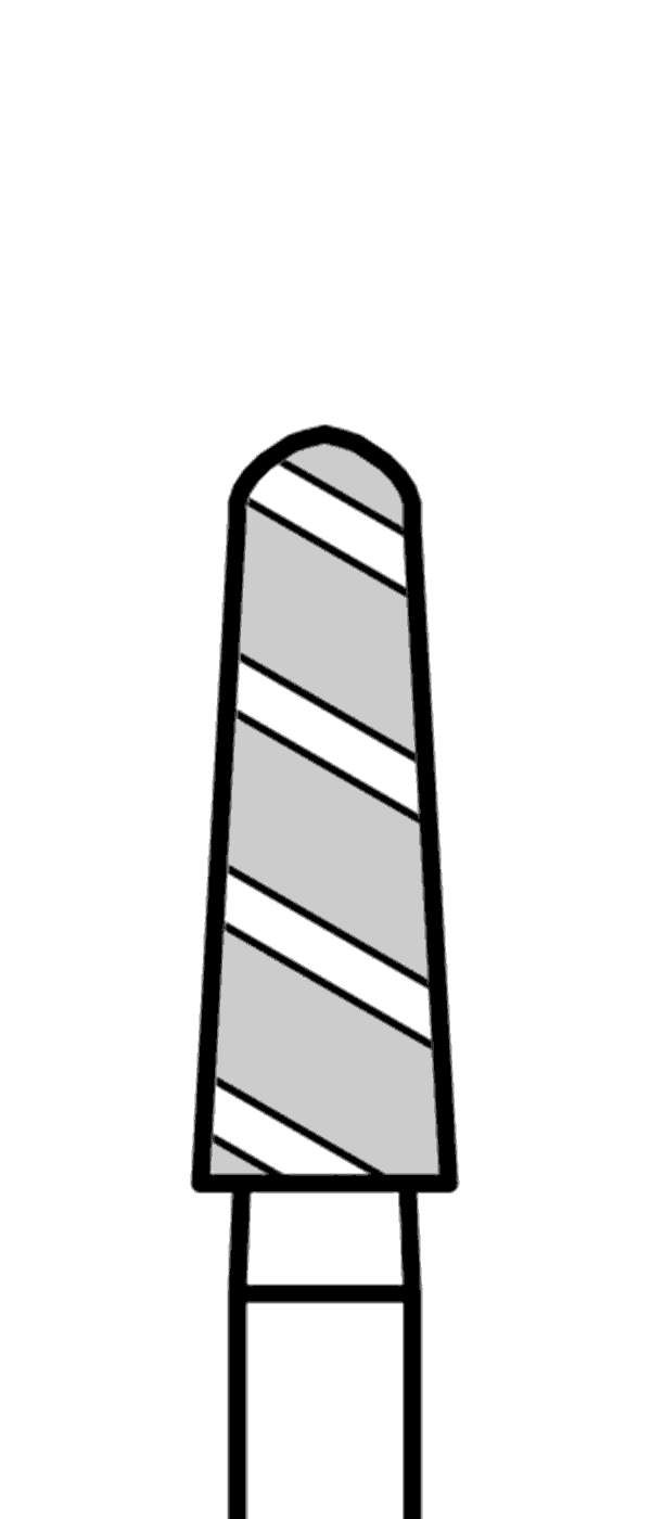 TURBO diamant, černý kónus, oblý (L = 6 mm), do červeného kolénka, velmi hrubá zrnitost, Ø 2,5 mm