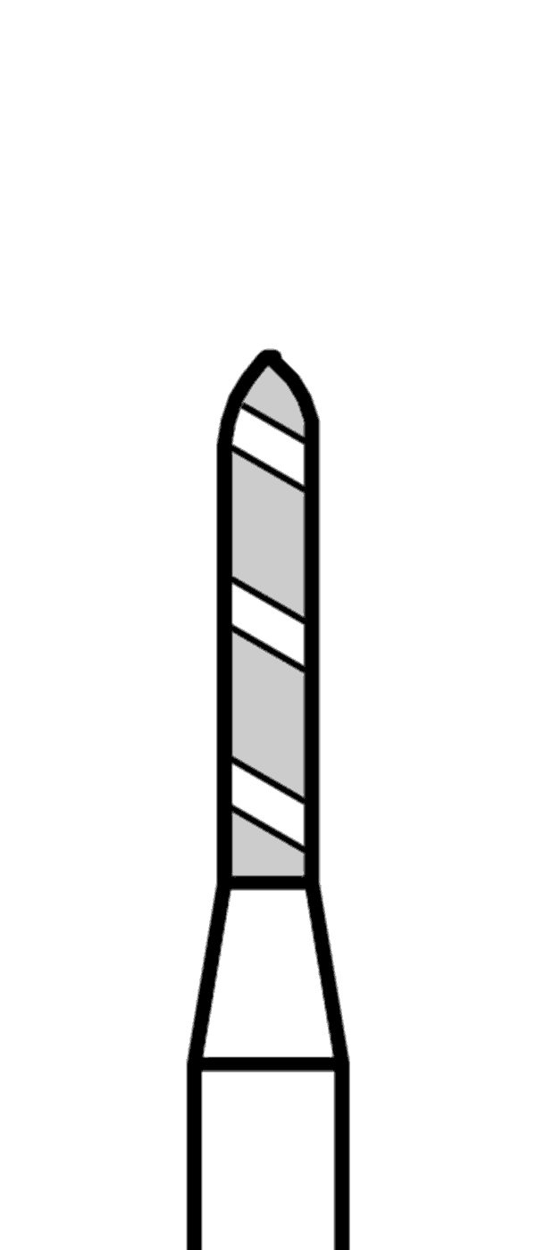 TURBO diamant, zelené torpédo (L = 6 mm), do červeného kolénka, hrubá zrnitost, Ø 1,2 mm