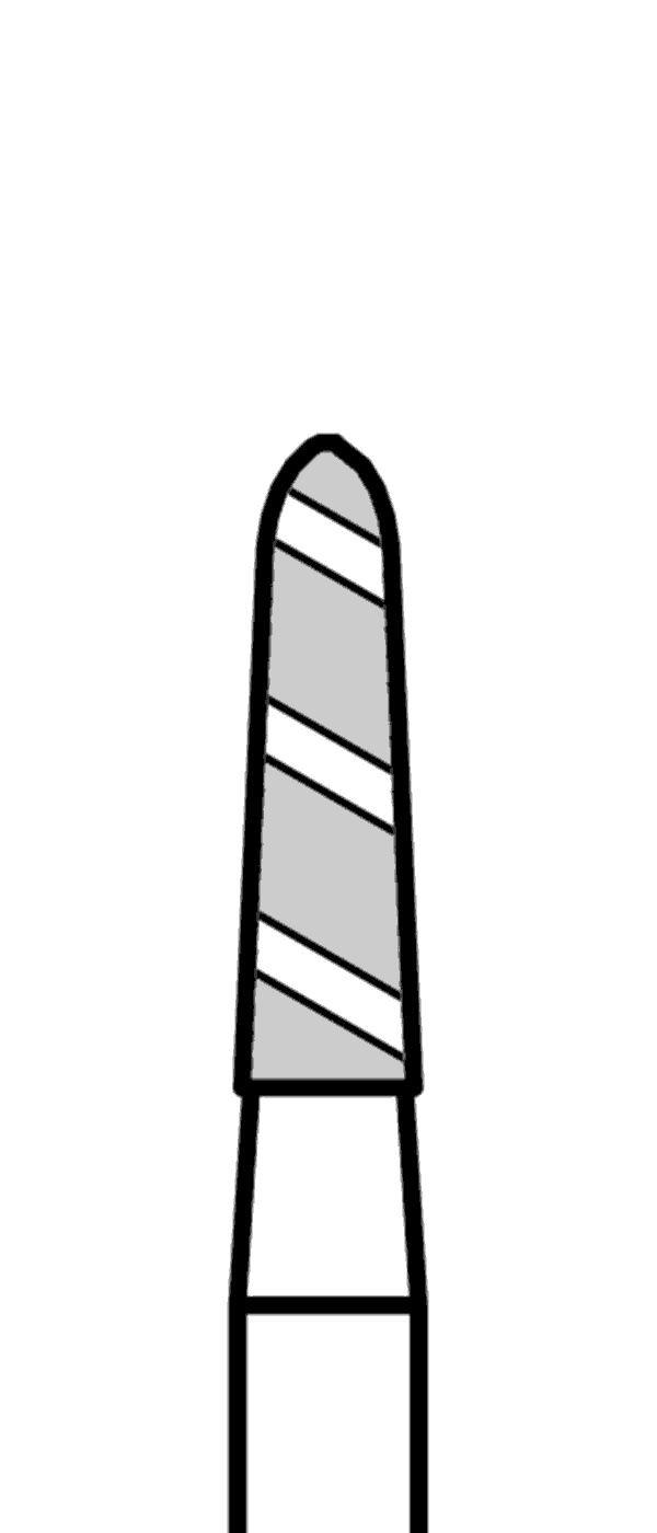 TURBO diamant, černé torpédo, kónické (L = 6 mm), do červeného kolénka, velmi hrubá zrnitost, Ø 1,8 mm