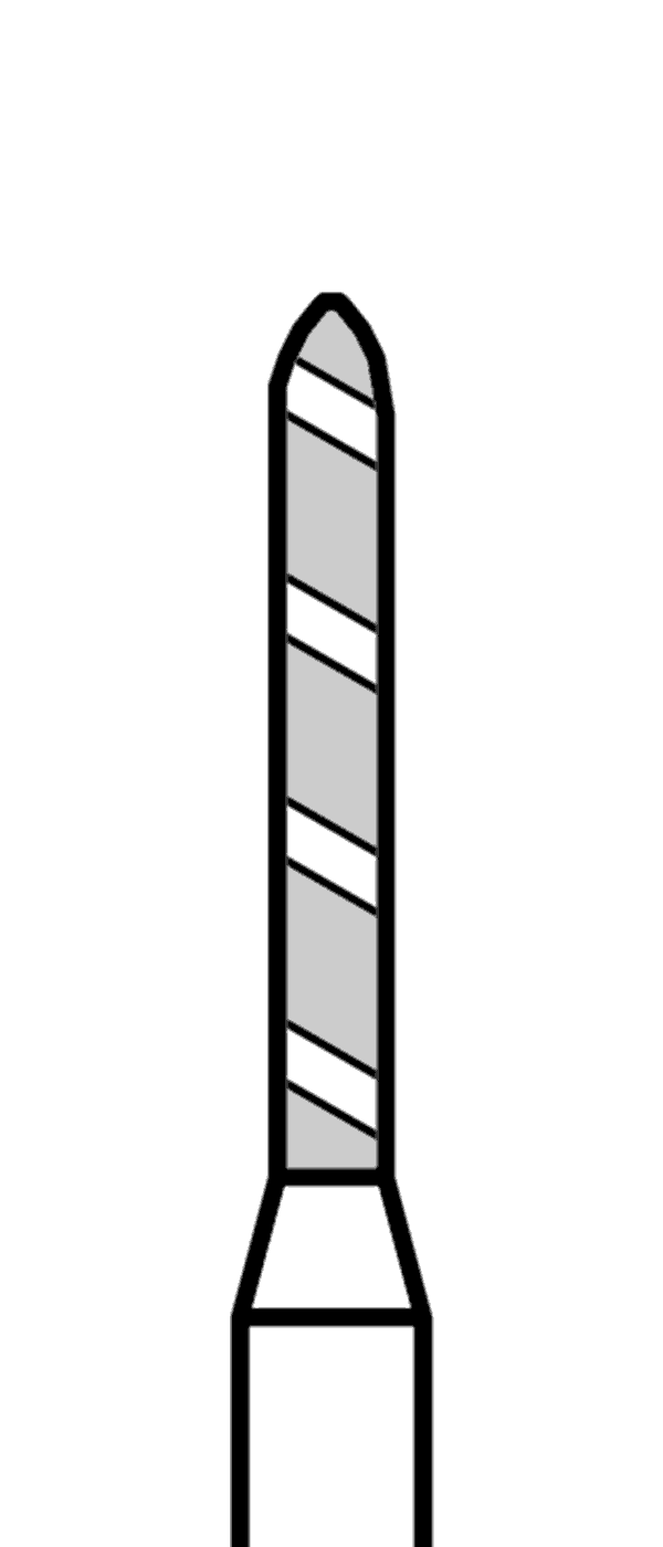 TURBO diamant, černé torpédo (L = 8 mm), do červeného kolénka, velmi hrubá zrnitost, Ø 1,2 mm