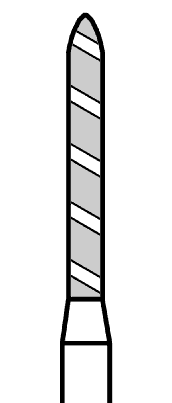 TURBO diamant, černé torpédo (L = 10 mm), do červeného kolénka, velmi hrubá zrnitost, Ø 1,4 mm