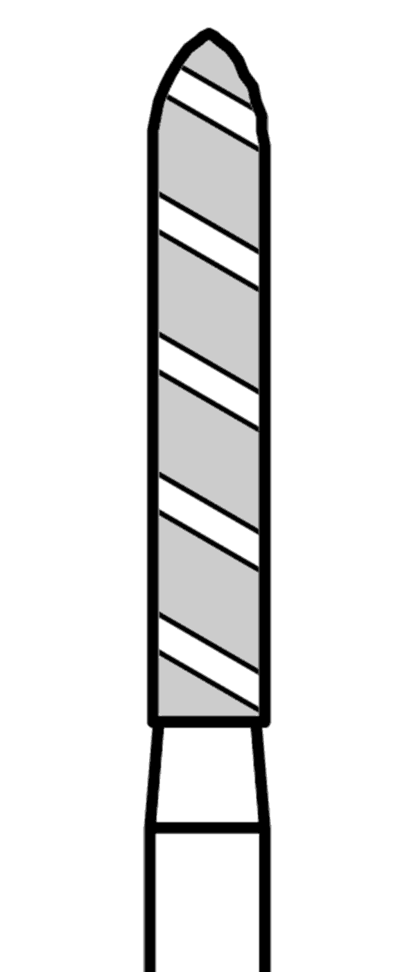 TURBO diamant, černé torpédo (L = 10 mm), do červeného kolénka, velmi hrubá zrnitost, Ø 1,8 mm