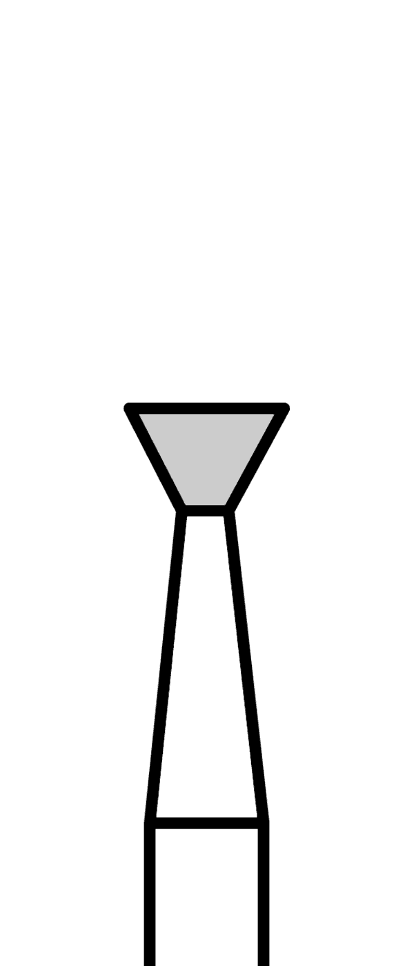 Diamantový vrtáček, modrý obrácený kužel, do červeného kolénka, střední zrnitost, Ø 2,5 mm – 806 314 812 524 025