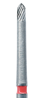 Červená tvrdokovová finírka, torpédo, 12 břitů, do červeného kolénka, Ø 1,2 mm